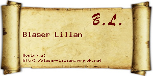 Blaser Lilian névjegykártya